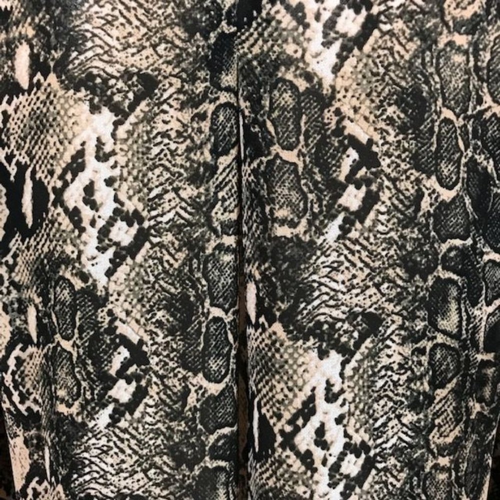Joan Rivers Natural Python Micro Crepe Overlay V-neck Top - Picture 10 of 13